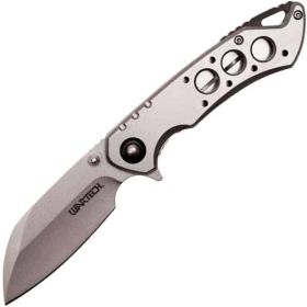 Assisted Open Folding Pocket Knife, Silver Handle w/