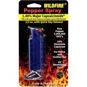 Wildfire 1.4% MC 1/2 oz pepper spray hard case with quick release keychain (Option: Blue)