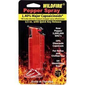 Wildfire 1.4% MC 1/2 oz pepper spray hard case with quick release keychain (Option: Red)
